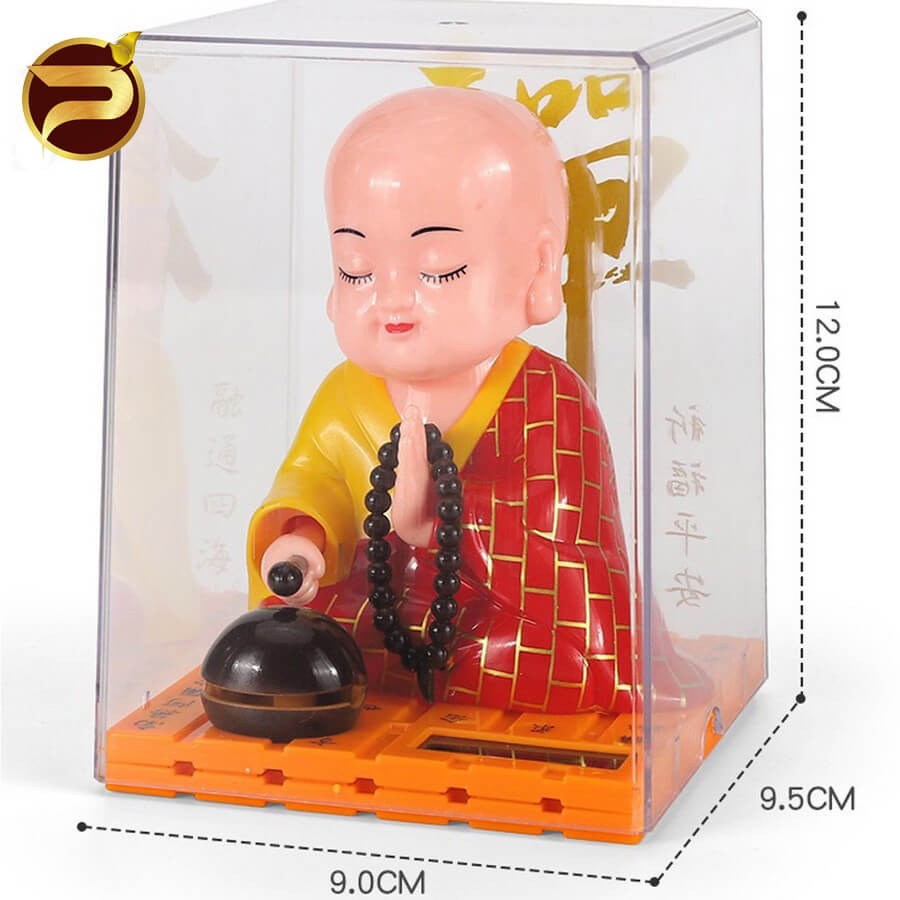 Tượng Phật nhỏ trang trí đển bàn, tượng Phật gõ mõ gật đầu DTT-21 